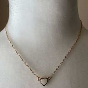 Kate Spade White Enamel Heart Necklace